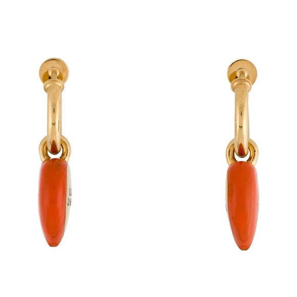 INTERLOCKING G HEART LIGHTNING CHARM EARRINGS - Picture 3 of 7